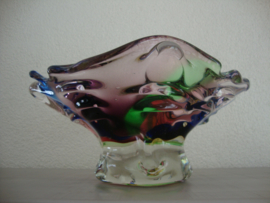 Zware glazen schaal - kleur - VERKOCHT
