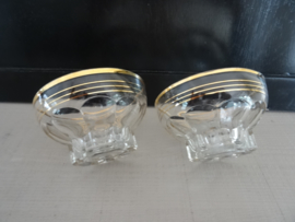 Vintage glazen schaaltjes - Set van 2