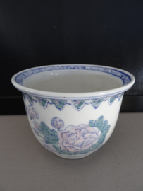 Bloempot Chinees - vintage - pastelkleuren - VERKOCHT