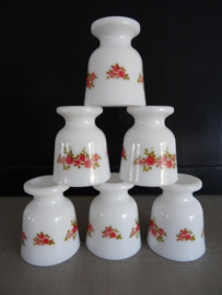 Eierdopjes - vintage - bloemetjes - VERKOCHT