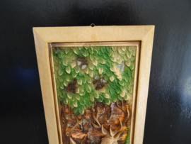 Vintage schilderijtje hertjes - kunststof - Germany - VERKOCHT