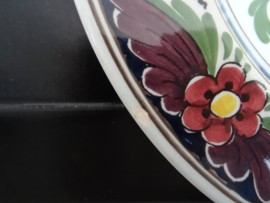 Delfts polychrome wandbordje - handpainted - Velsen Holland - VERKOCHT