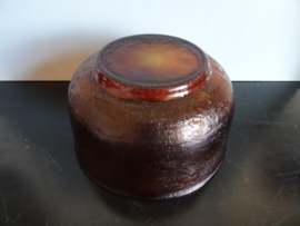 Vintage schaal - glas - oker - VERKOCHT