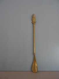 Lange schoenlepel - uil - koper of messing - VERKOCHT