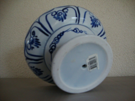 Schaal blauw/wit op voet - VERKOCHT