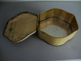 Oud Engels blik trommel bloemen - Container- made in England - VERKOCHT
