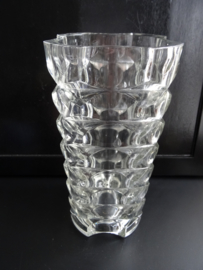 Vintage glazen vaas - dik glas - VERKOCHT