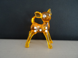 Vintage hertje - Oranje - Lucite Fawn - VERKOCHT