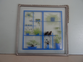 Raamhanger - katten - Coos Storm - glas in lood - VERKOCHT