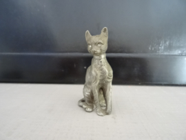 Tinnen beeldje poes - kat - letterbakfiguurtje - VERKOCHT