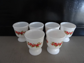 Eierdopjes - vintage - bloemetjes - VERKOCHT