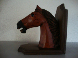 Grote boekensteun XL - beeld - paardenhoofd - paard - hout - VERKOCHT