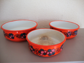 Vintage emaille schaaltjes - Brabantia - oranje - VERKOCHT