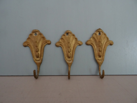 Set van 3 kleine wandhaken - koper of messing - VERKOCHT