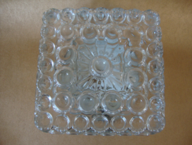 Vintage glazen plafonniére vierkant - VERKOCHT