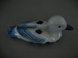 Beeldje eend - Delfts blauw - handpainted - VERKOCHT