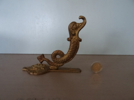 Vintage haak messing vis - ophanghaak - VERKOCHT