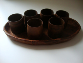 Houten eierdopjes - schaaltje - VERKOCHT