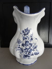 Lampetstel JL keramiek - blauw/wit  - bloemen - VERKOCHT