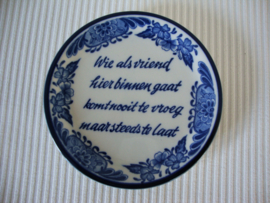 Tekstbordje delfts blauw - VERKOCHT