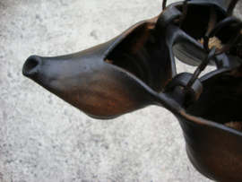Hang olielamp - Jan de Graaf - bruin - keramiek - VERKOCHT