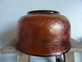 Vintage schaal - glas - oker - VERKOCHT