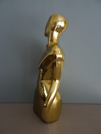 Vintage beeld - vrouw -  goudkleurig - VERKOCHT