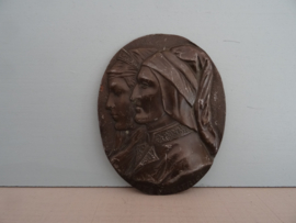 Bronzen plaquette - dante Beatrice - VERKOCHT