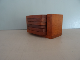 Houten onderzetters - vintage - VERKOCHT