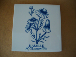 Tegel blauw/wit Kamille - VERKOCHT