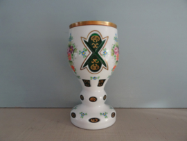 Glas Uberfang - overlay glas - Boheems - groen - VERKOCHT