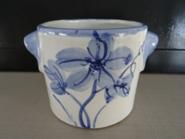 (Bloem)potje blauw/wit - VERKOCHT