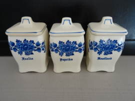 Kruidenpotjes - blauw-wit - VERKOCHT