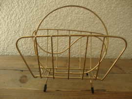 Vintage metalen servethouder - goudkleurig - VERKOCHT