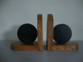 Vintage houten boekensteunen - Art deco - VERKOCHT