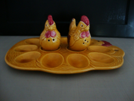Vintage eierschaal - peper- en zoutstel - kip - VERKOCHT