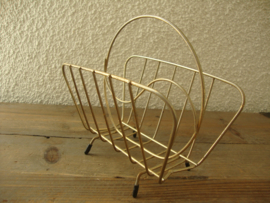 Vintage metalen servethouder - goudkleurig - VERKOCHT
