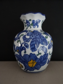 Vaas - blauw/wit/geel - VERKOCHT