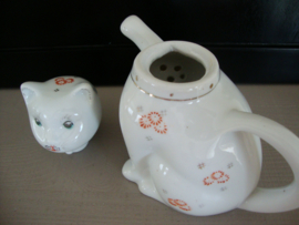 Vintage theepotje poes - kat - Chinees - VERKOCHT