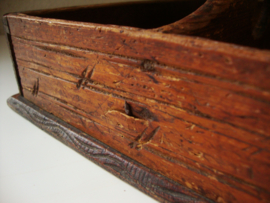 Houten bak met twee vakken - VERKOCHT