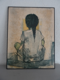 Christian Bjorn Larsen - Kristina - vintag print - hardboard - VERKOCHT