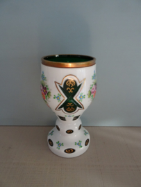 Glas Uberfang - overlay glas - Boheems - groen - VERKOCHT