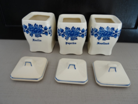 Kruidenpotjes - blauw-wit - VERKOCHT