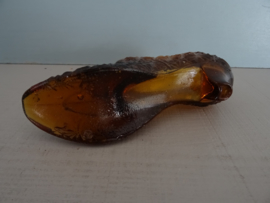 Vintage glazen schoentje - amber - VERKOCHT