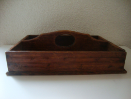 Houten bak met twee vakken - VERKOCHT