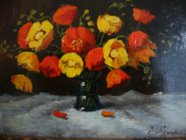 Schilderij bloemen - J. van Garden - VERKOCHT