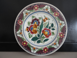 Delfts polychrome wandbordje - handpainted - Velsen Holland - VERKOCHT