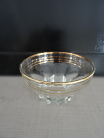 Vintage glazen schaaltjes / gouden randje- Hollywood regency - VERKOCHT