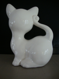 Vintage beeld poes - kat - wit - VERKOCHT