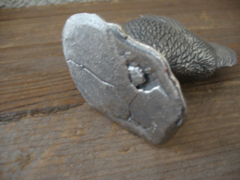 Zilverkleurige kip - beeldje - VERKOCHT